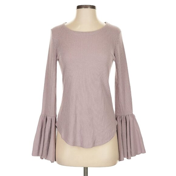Chaser Tops - NWT Chaser Pink Casual Relaxed Fit Soft Raglan Bell Sleeve Ribbed Knit Top